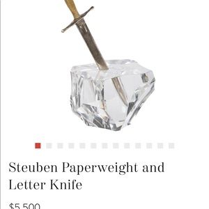 Vintage Steuben paperweight & letter knife